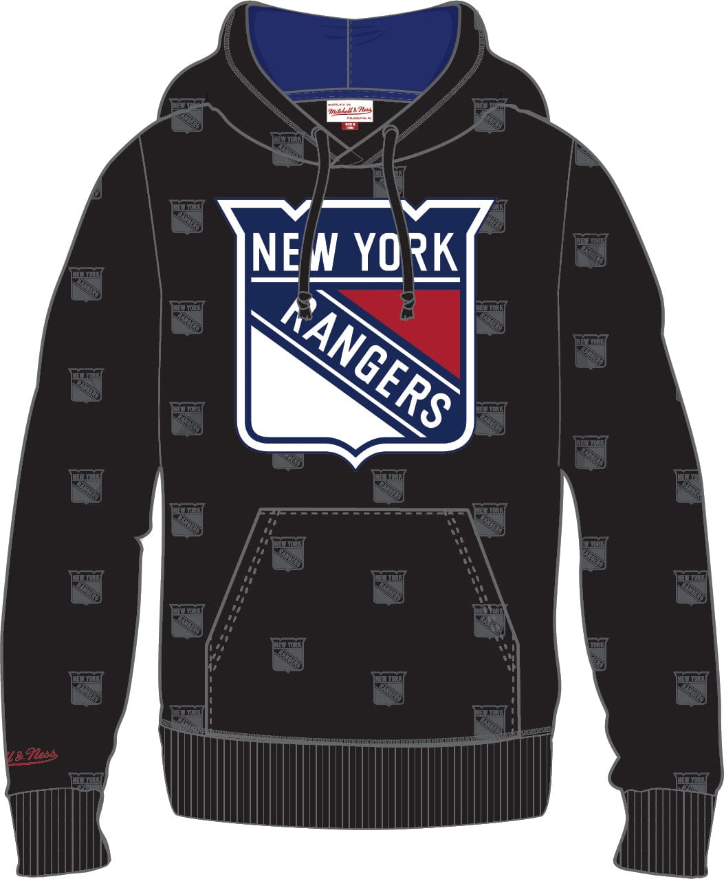 Dynasty Sports & Framing Sweatshirts, Hoodies, & Jackets - Hockey Small New York Rangers Mitchell & Ness All Over Print Fleece Hoodie