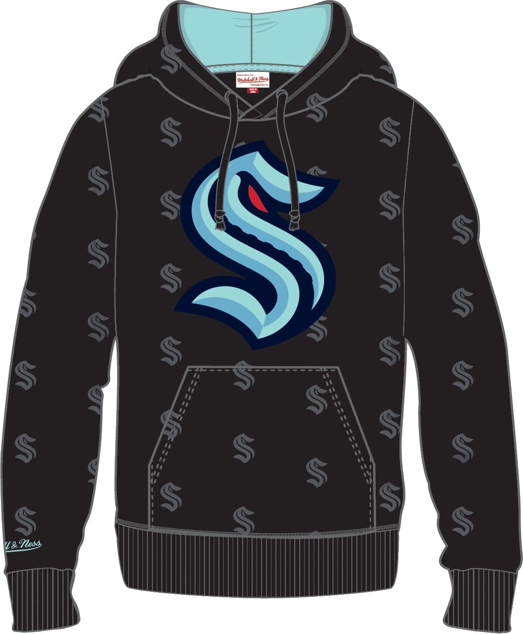 Dynasty Sports & Framing Sweatshirts, Hoodies, & Jackets - Hockey Small Seattle Kraken Mitchell & Ness All Over Print Fleece Hoodie