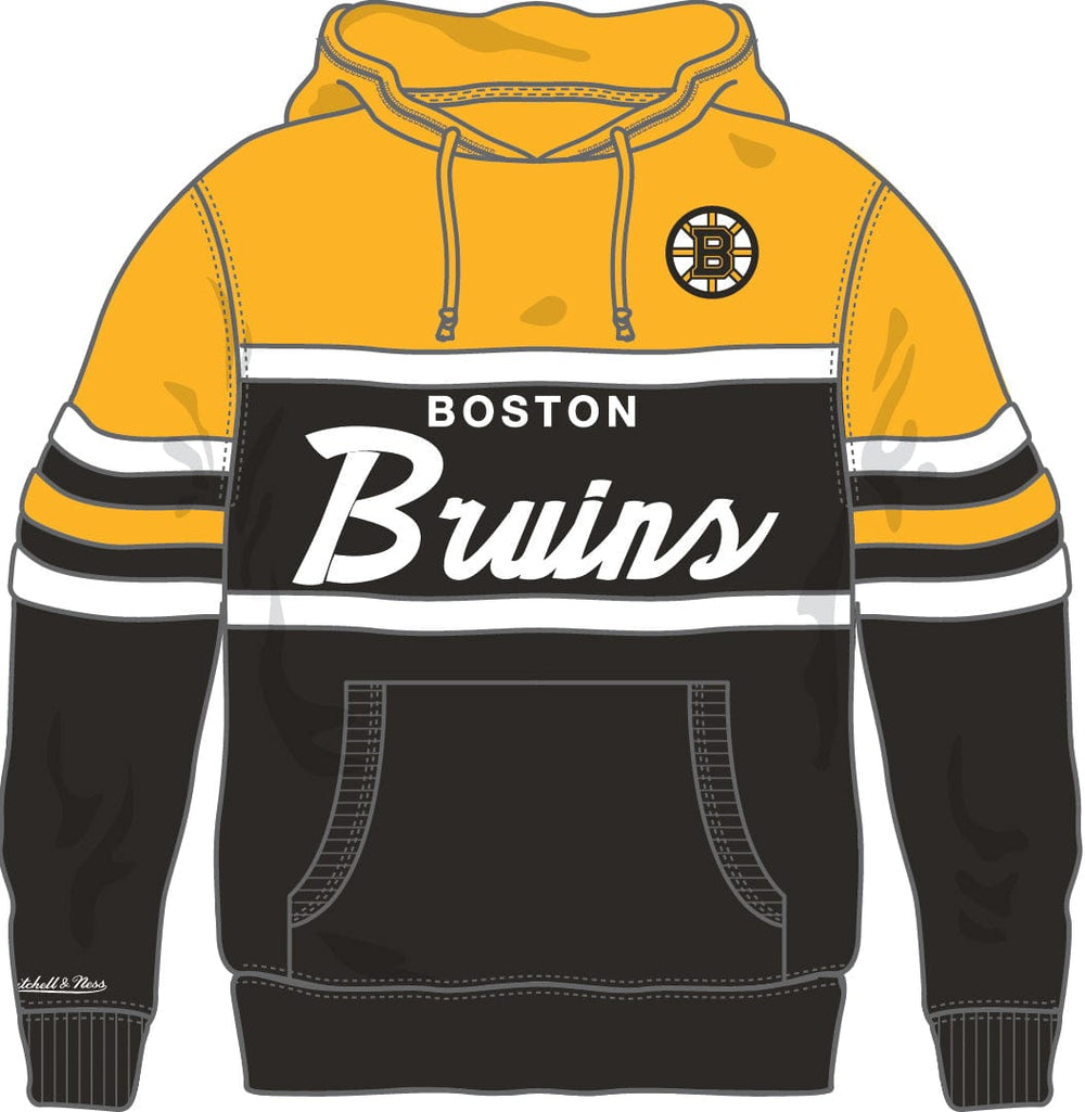 Dynasty Sports & Framing Sweatshirts, Hoodies, & Jackets - Hockey Small / Yellow & Black Boston Bruins Mitchell & Ness Head Coach Hoodie