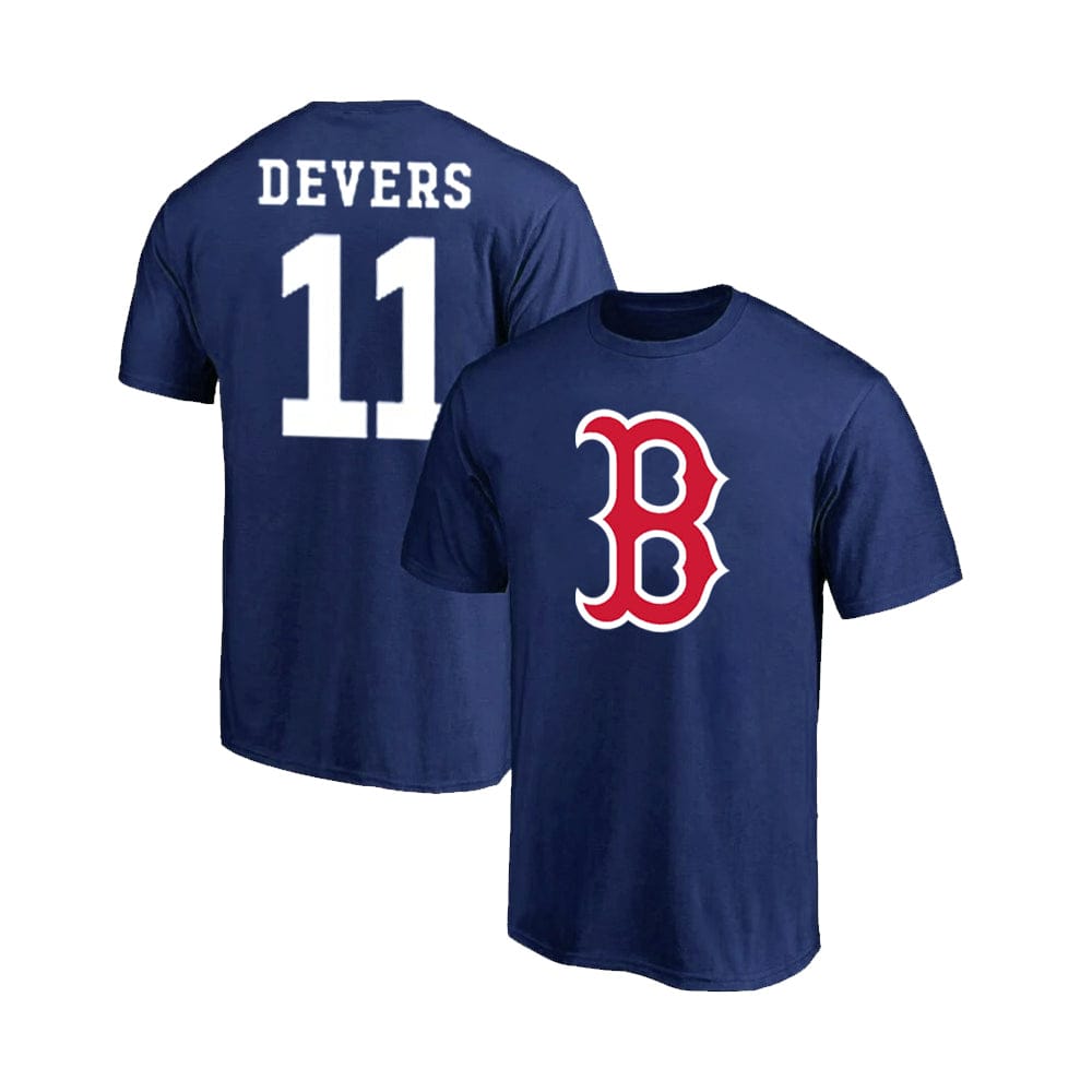 Dynasty Sports & Framing T-Shirts - Baseball Rafael Devers Boston Red Sox Logo Graphic T-Shirt - Navy