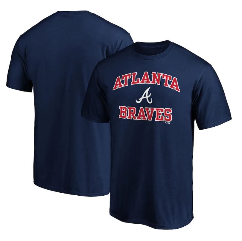 Dynasty Sports & Framing T-Shirts - Baseball Small Atlanta Braves Heart & Soul T-Shirt - Navy Blue