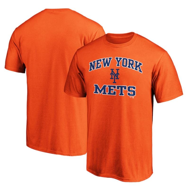Dynasty Sports & Framing T-Shirts - Baseball Small New York Mets Heart & Soul T-Shirt - Orange