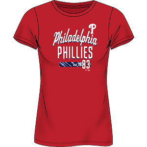 Dynasty Sports & Framing T-Shirts - Baseball Small Philadelphia Phillies Women's Cotton Wordmark T-Shirt
