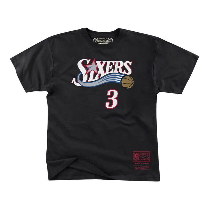 Dynasty Sports & Framing T-Shirts - Basketball Allen Iverson Philadelphia 76ers Mitchell & Ness 1997 Name & Number T-Shirt