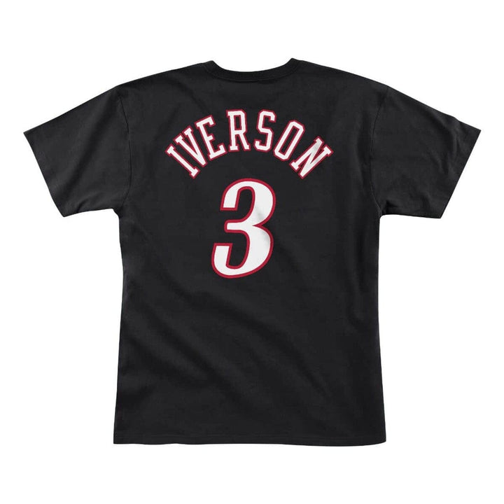 Dynasty Sports & Framing T-Shirts - Basketball Small Allen Iverson Philadelphia 76ers Mitchell & Ness 1997 Name & Number T-Shirt