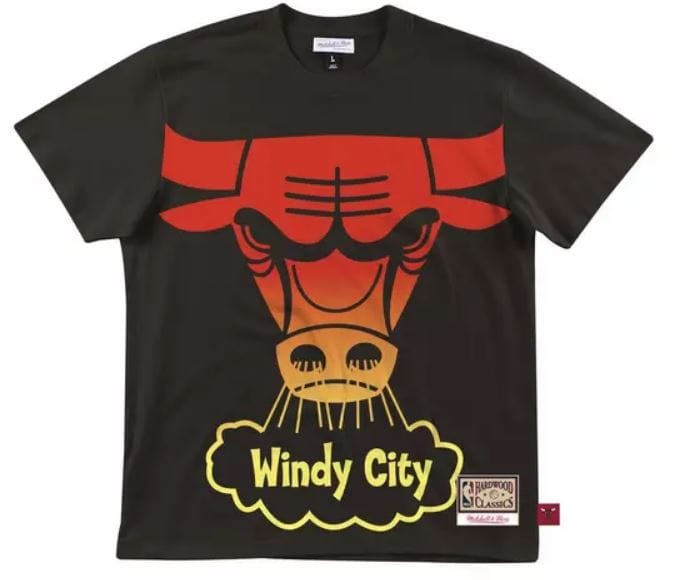 Dynasty Sports & Framing T-Shirts - Basketball Small Chicago Bulls Mitchell & Ness Black Flames T-Shirt
