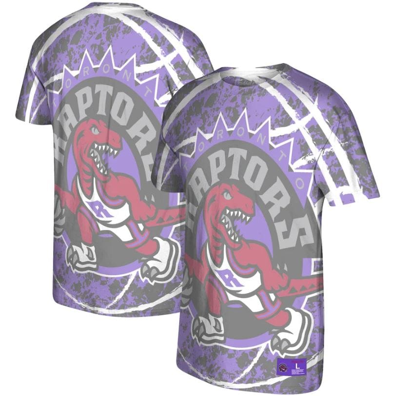 Dynasty Sports & Framing T-Shirts - Basketball Small Toronto Raptors Mitchell & Ness Purple Hardwood Classics Jumbotron T-Shirt