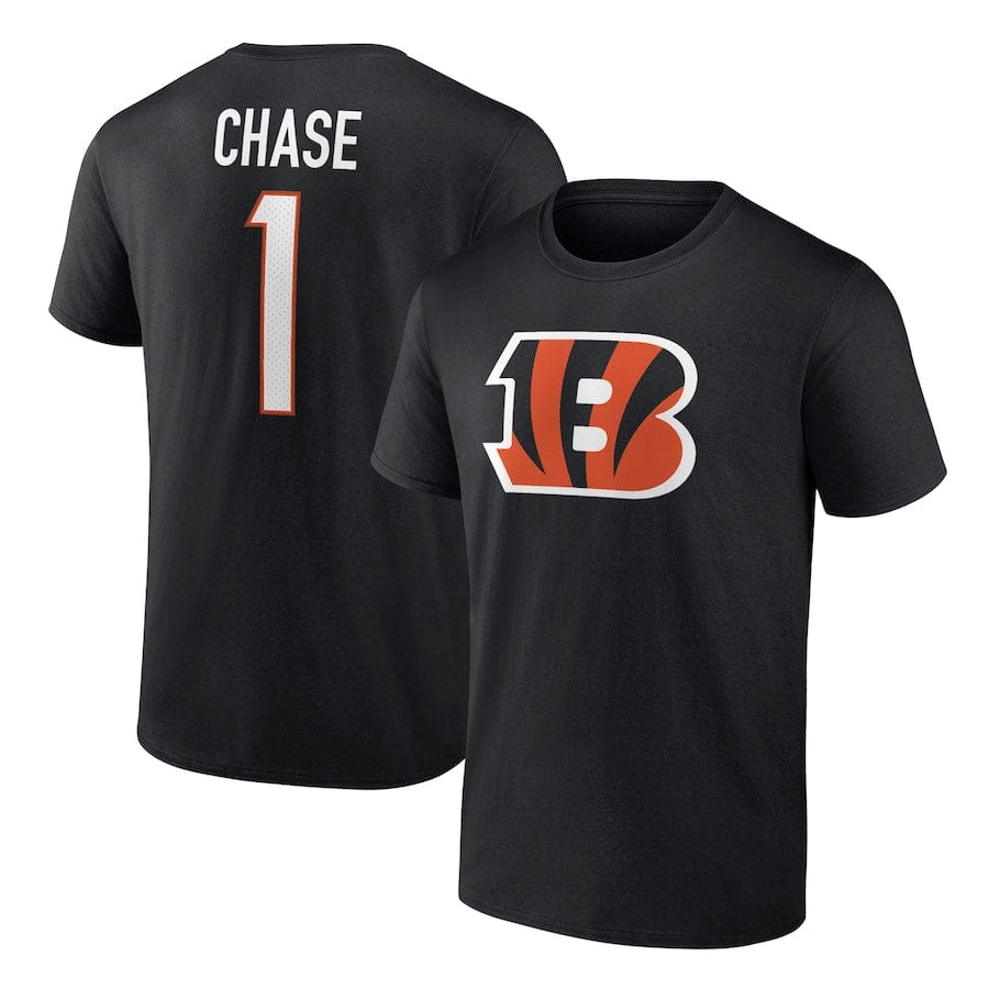 Dynasty Sports & Framing T-Shirts - Football Small Ja'Marr Chase Cincinnati Bengals Player Icon Black T-Shirt