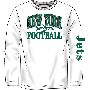 Dynasty Sports & Framing T-Shirts - Football Small New York Jets Throwback Wordmark Long Sleeve T-Shirt - White