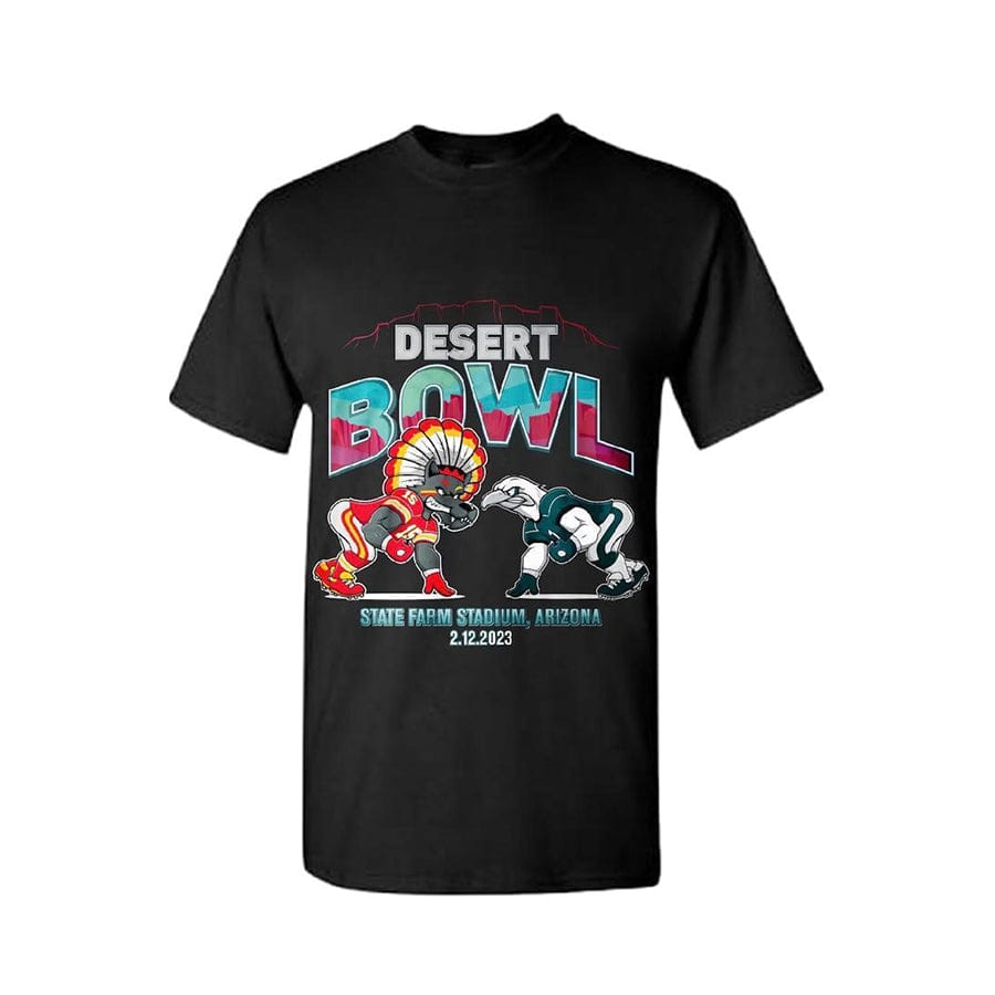 Dynasty Sports & Framing T-Shirts - Football Small Philadelphia "Desert Bowl" Dueling Caricature T-Shirt – Black