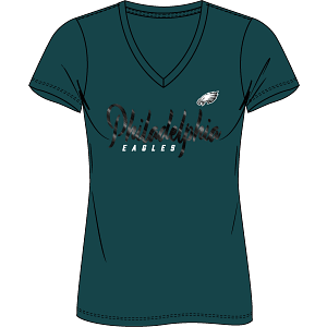 Dynasty Sports & Framing T-Shirts - Football Small Philadelphia Eagles Women's Cotton Wordmark T-Shirt