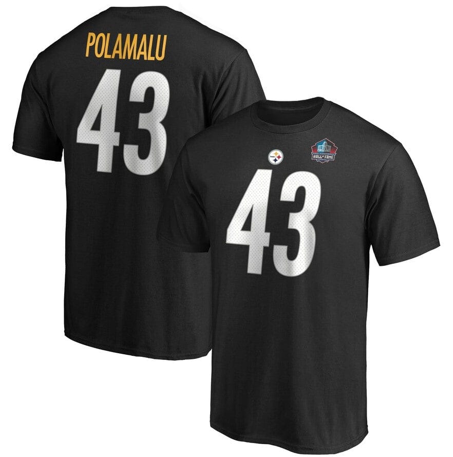 Dynasty Sports & Framing T-Shirts - Football Small Troy Polamalu Pittsburgh Steelers Hall of Fame Inductee Player Name & Number T-Shirt