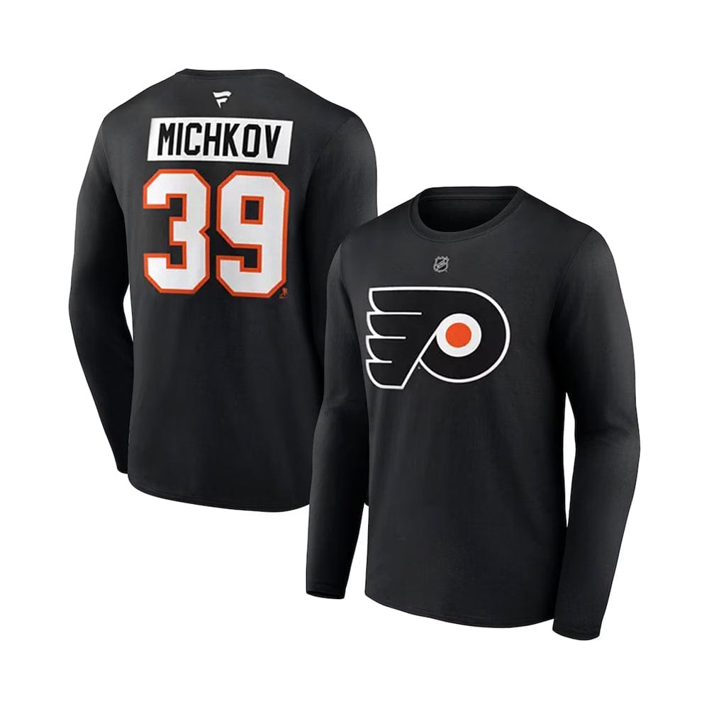 Dynasty Sports & Framing T-Shirts - Hockey Small Matvei Michkov Philadelphia Flyers Authentic Name & Number Adult Long Sleeve Shirt - Black