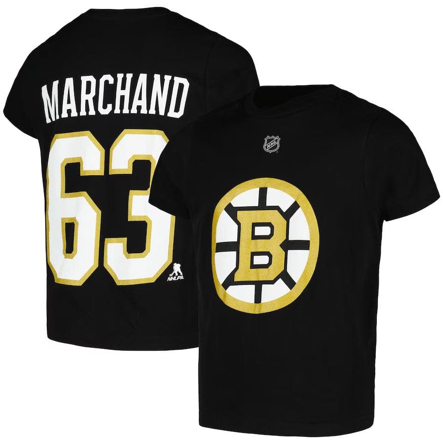 Dynasty Sports & Framing T-Shirts - Hockey Youth Small Brad Marchand Boston Bruins Youth Name & Number T-Shirt - Black