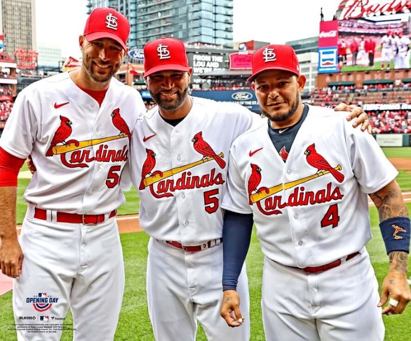 Dynasty Sports & Framing Unframed Baseball Photos Adam Wainwright, Albert Pujols, & Yadier Molina St. Louis Cardinals 8" x 10" Baseball Photo