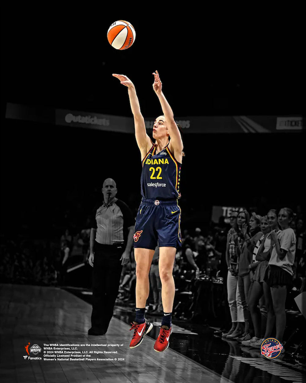 Dynasty Sports & Framing Unframed Basketball Photos Caitlin Clark Shooting Action Indiana Fever 8" x 10" WNBA Blackout Basketball Photo