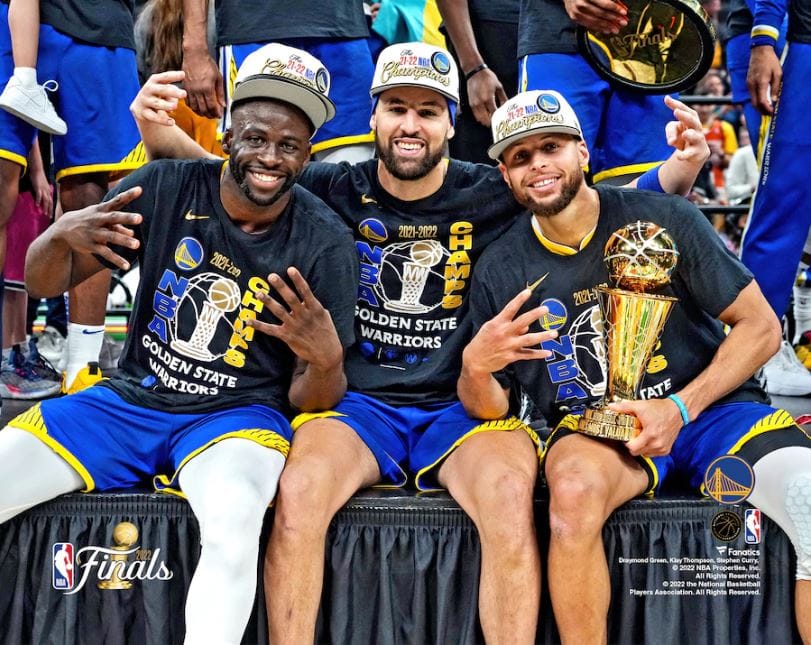 Dynasty Sports & Framing Unframed Basketball Photos Draymond Green, Klay Thompson, & Steph Curry Golden State Warriors 2022 NBA Champions 8" x 10" Photo