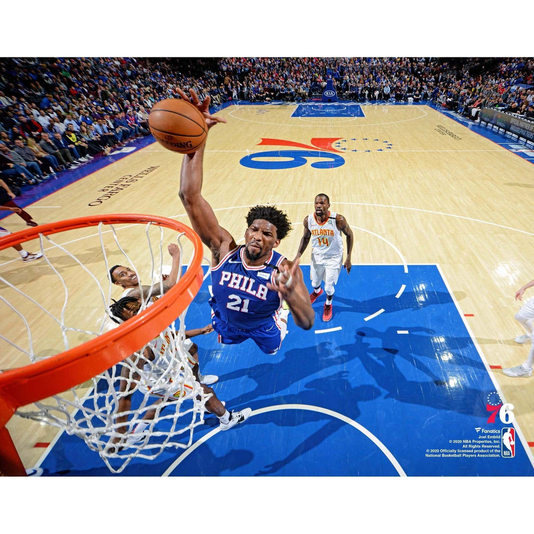 Dynasty Sports & Framing Unframed Basketball Photos Joel Embiid Rim-Cam Dunk Philadelphia 76ers 8" x 10" Basketball Photo