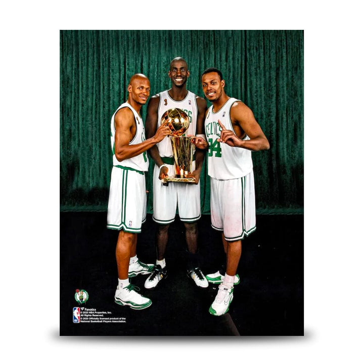 Dynasty Sports & Framing Unframed Basketball Photos Ray Allen, Kevin Garnett, & Paul Pierce 2008 NBA Champions Boston Celtics 8" x 10" Basketball Photo