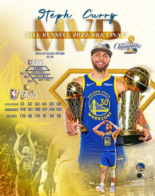 Dynasty Sports & Framing Unframed Basketball Photos Steph Curry Golden State Warriors 2022 NBA Finals MVP 8" x 10" Basketball Collage Photo