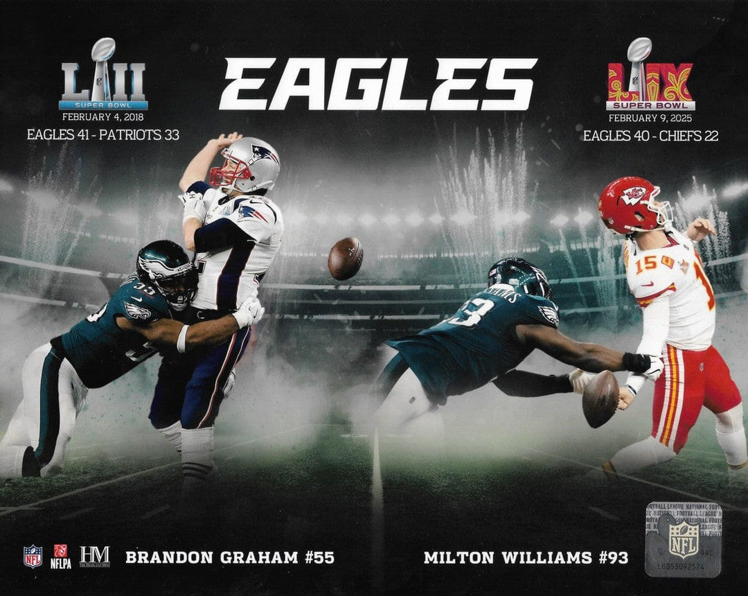 Dynasty Sports & Framing Unframed Football Photos Brandon Graham & Milton Williams Super Bowl Sacks Philadelphia Eagles 8" x 10" Collage Photo