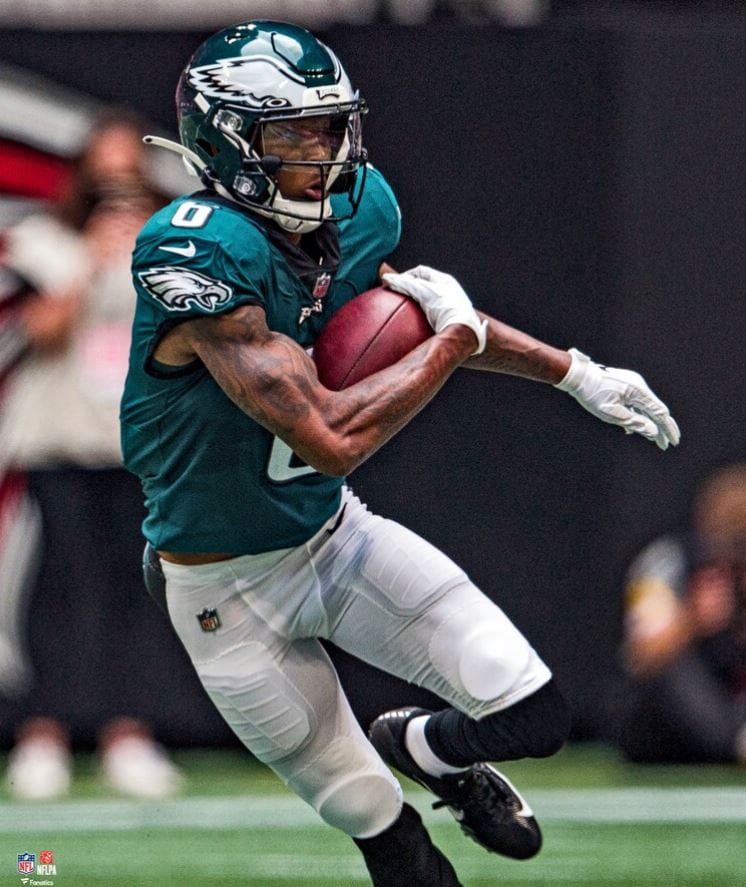 Dynasty Sports & Framing Unframed Football Photos DeVonta Smith in Action Philadelphia Eagles 8" x 10" Football Photo