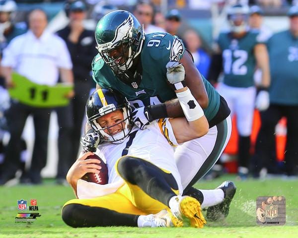 Dynasty Sports & Framing Unframed Football Photos Fletcher Cox Sacks Roethlisberger Philadelphia Eagles 16" x 20" Football Photo