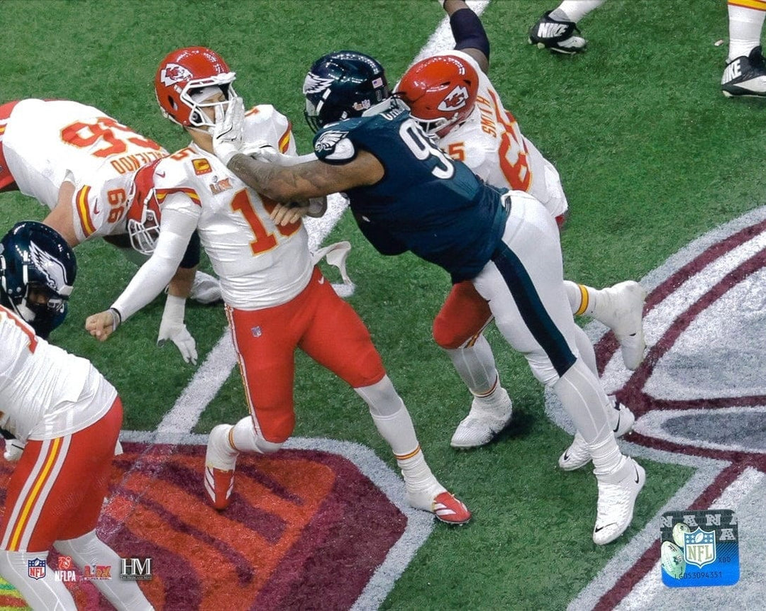 Dynasty Sports & Framing Unframed Football Photos Jalen Carter Hits Mahomes Philadelphia Eagles 8" x 10" Super Bowl LIX Football Photo