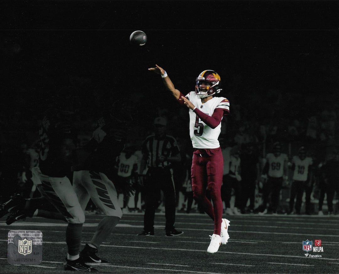 Dynasty Sports & Framing Unframed Football Photos Jayden Daniels Blackout Action Washington Commanders 8" x 10" Football Photo