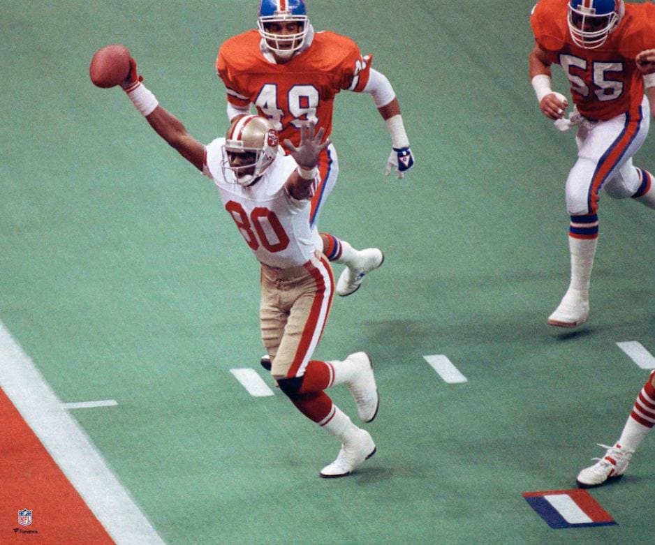 Dynasty Sports & Framing Unframed Football Photos Jerry Rice Super Bowl XXIV Touchdown San Francisco 49ers 8" x 10" Football Photo