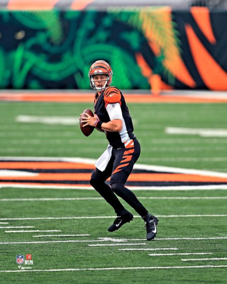 Dynasty Sports & Framing Unframed Football Photos Joe Burrow in Action Cincinnati Bengals 8" x 10" Football Photo