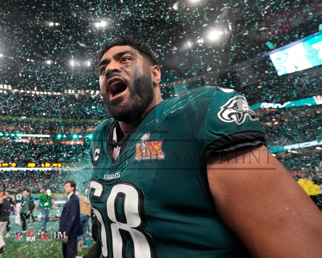 Dynasty Sports & Framing Unframed Football Photos Jordan Mailata Super Bowl LIX Eagles Celebration Photo