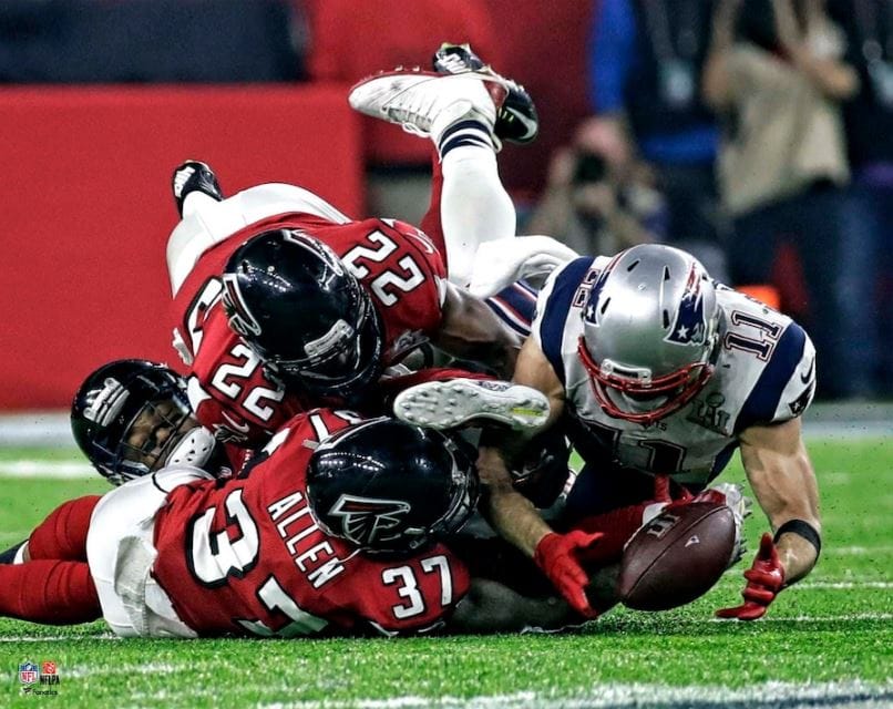 Dynasty Sports & Framing Unframed Football Photos Julian Edelman Super Bowl LI Catch New England Patriots 8" x 10" Football Photo