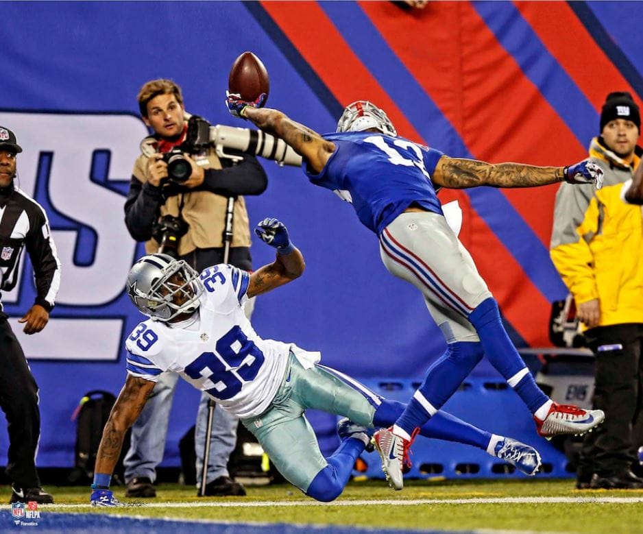 Dynasty Sports & Framing Unframed Football Photos Odell Beckham One-Handed Touchdown Catch New York Giants 8" x 10" Football Photo