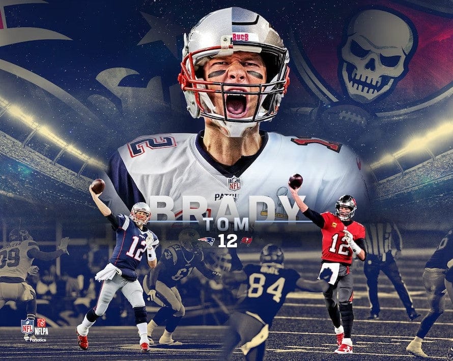 Dynasty Sports & Framing Unframed Football Photos Tom Brady New England Patriots & Tampa Bay Buccaneers 8" x 10" Collage Football Photo
