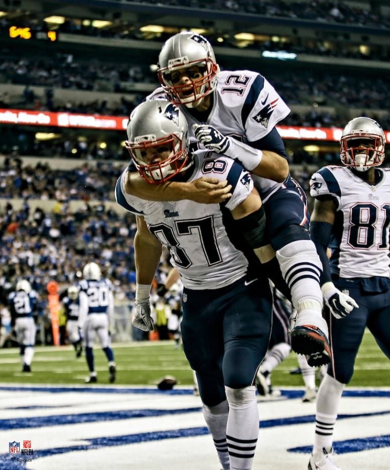 Dynasty Sports & Framing Unframed Football Photos Tom Brady & Rob Gronkowski New England Patriots 8" x 10" Football Photo