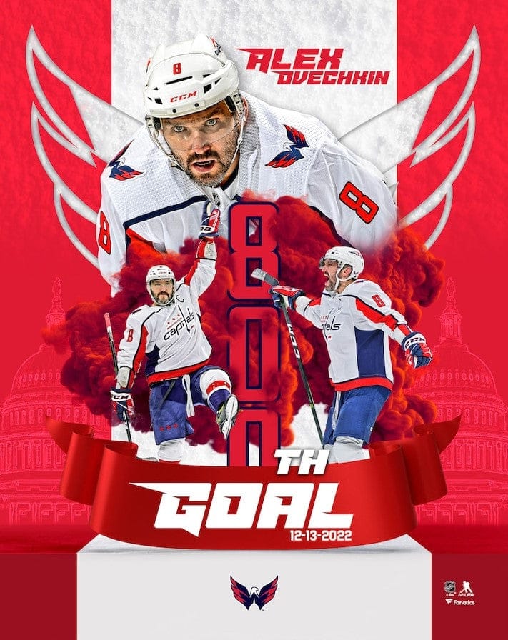 Dynasty Sports & Framing Unframed Hockey Photos Alex Ovechkin Washington Capitals 800th Career Goal 8" x 10" Hockey Collage Photo