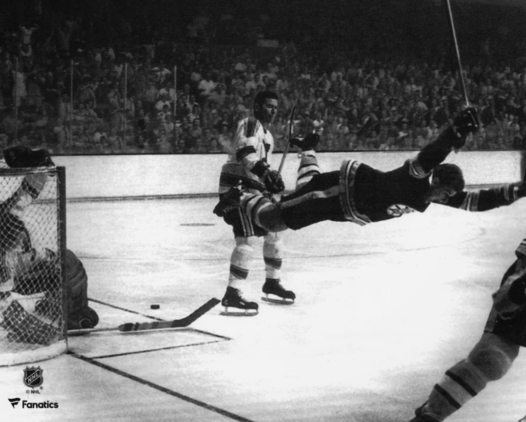 Dynasty Sports & Framing Unframed Hockey Photos Bobby Orr Boston Bruins 1970 Stanley Cup Game-Winning Goal 8" x 10" Hockey Photo