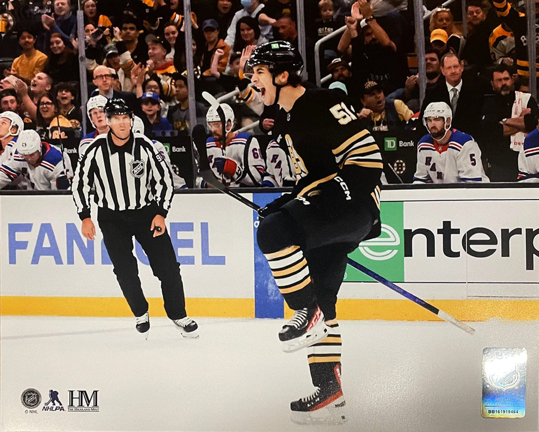 Dynasty Sports & Framing Unframed Hockey Photos Matthew Poitras Celebration Boston Bruins 16" x 20" Hockey Photo