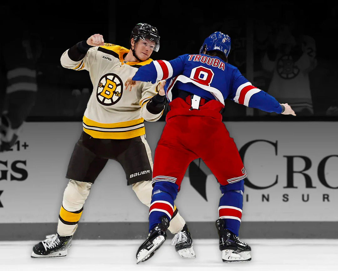 Dynasty Sports & Framing Unframed Hockey Photos Trent Frederic Fighting Action Boston Bruins Hockey Photo