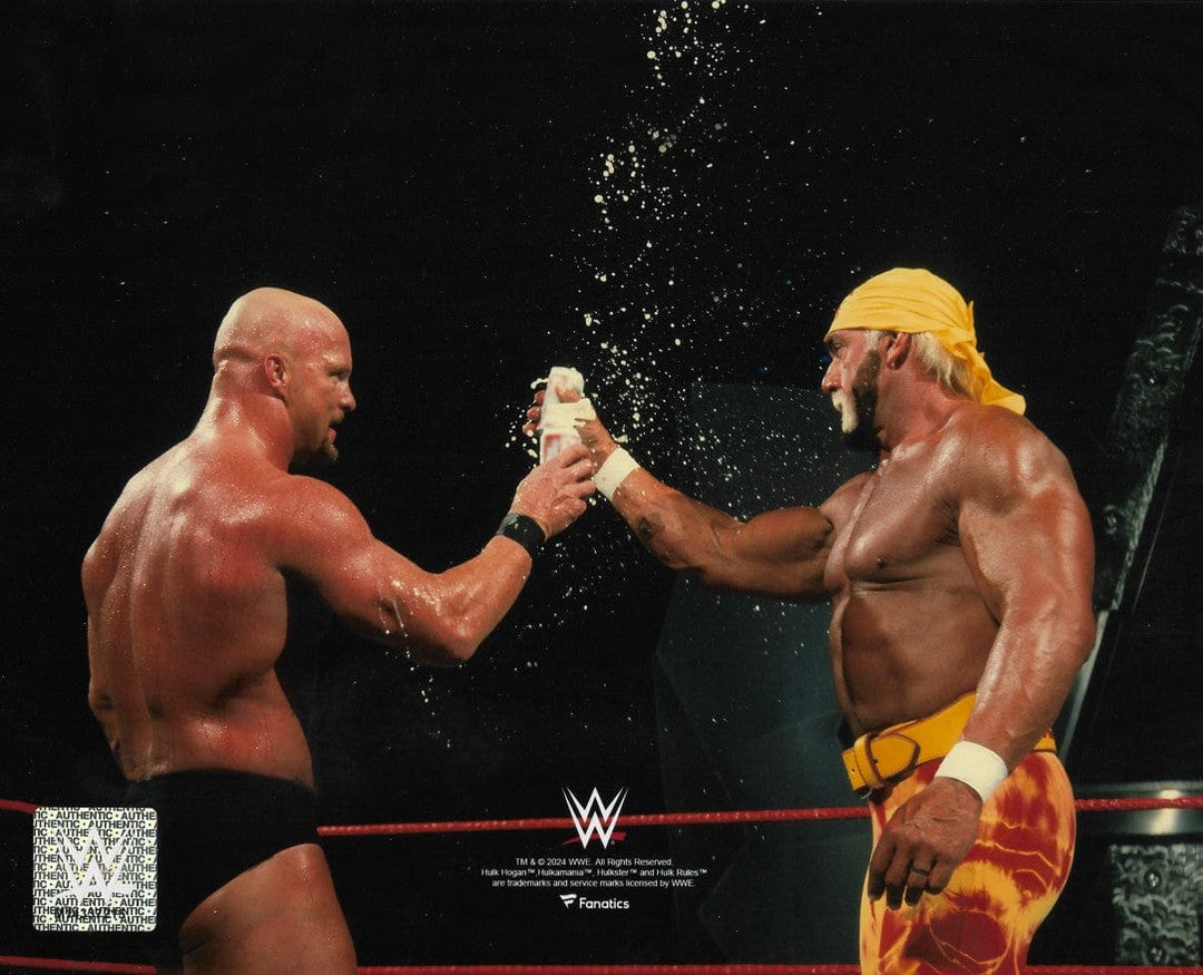 Dynasty Sports & Framing Unframed Wrestling Photos Stone Cold Steve Austin & Hulk Hogan Toast in the Ring 8" x 10" WWE Wrestling Photo
