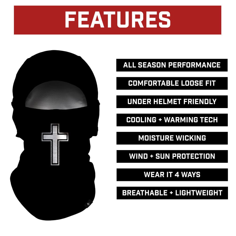 Elite Athletic Gear Balaclava Mask (Shiesty) Faith Cross Black Balaclava Mask (Shiesty)