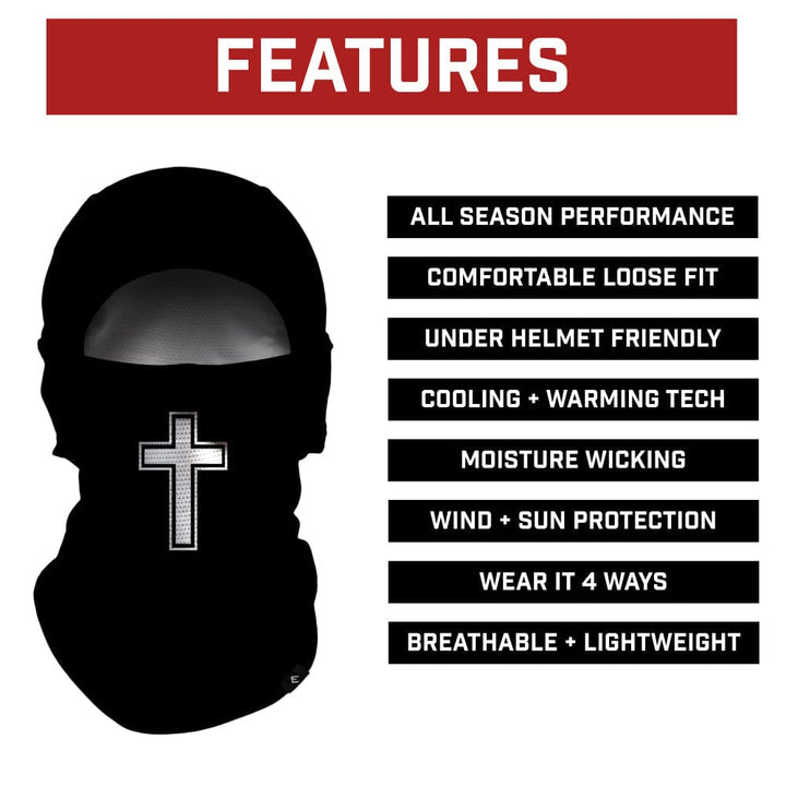 Elite Athletic Gear Balaclava Mask (Shiesty) Faith Cross Black Balaclava Mask (Shiesty)