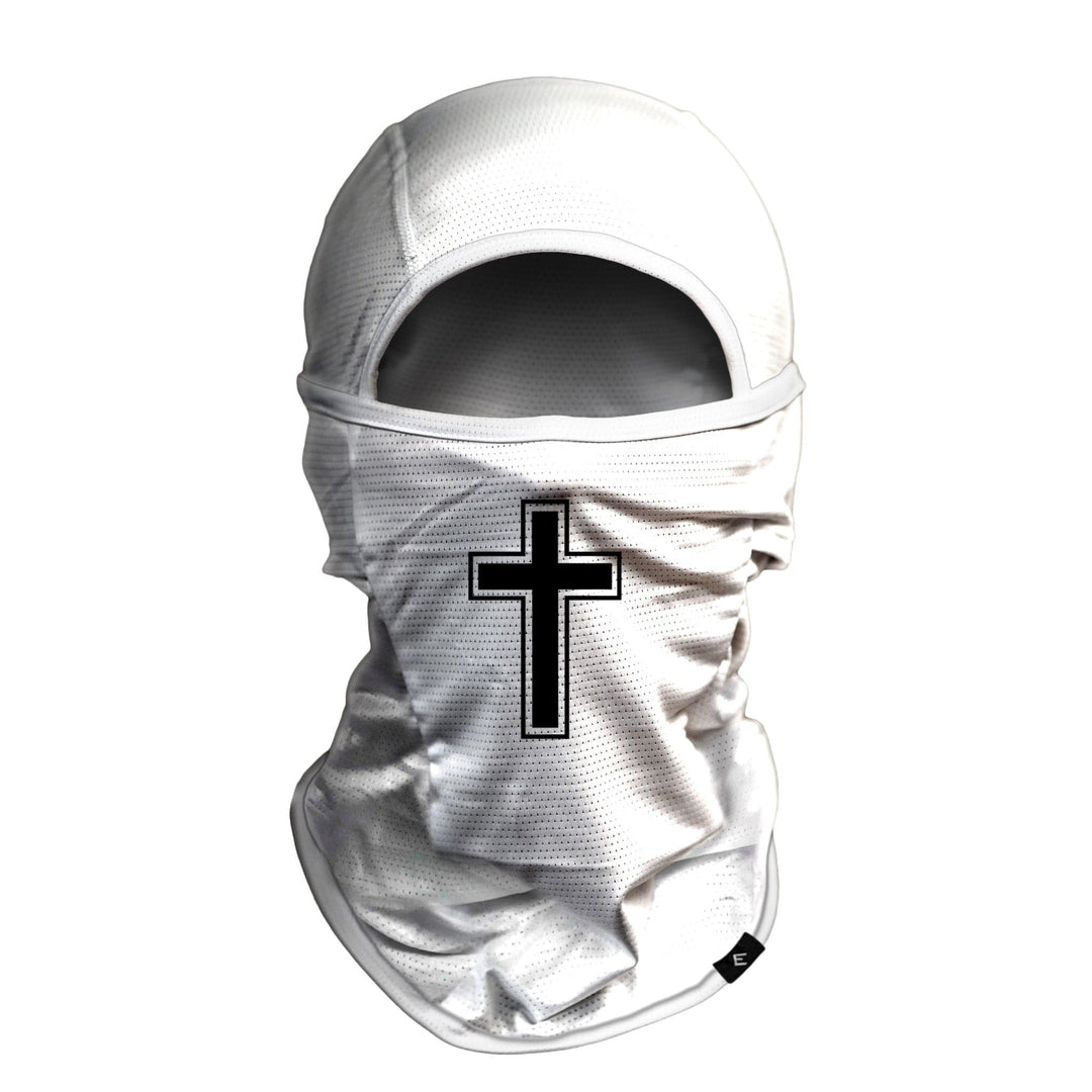 Elite Athletic Gear Balaclava Mask (Shiesty) Faith Cross White Balaclava Mask (Shiesty)