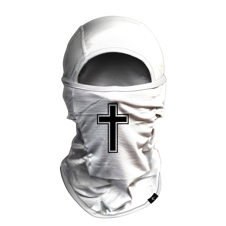 Elite Athletic Gear Balaclava Mask (Shiesty) Faith Cross White Balaclava Mask (Shiesty)