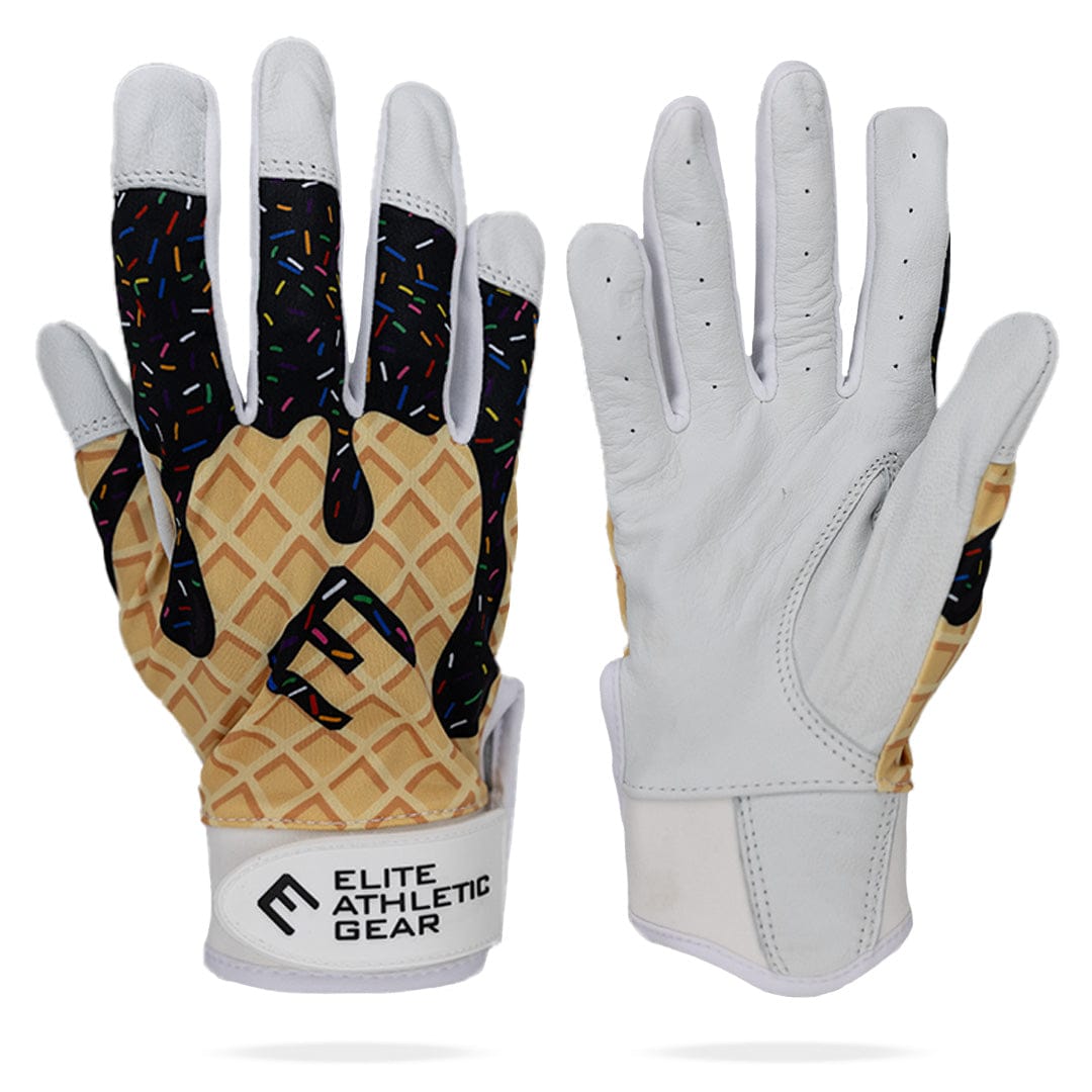 Elite Athletic Gear Batting Gloves Black Ice Cream Batting Gloves