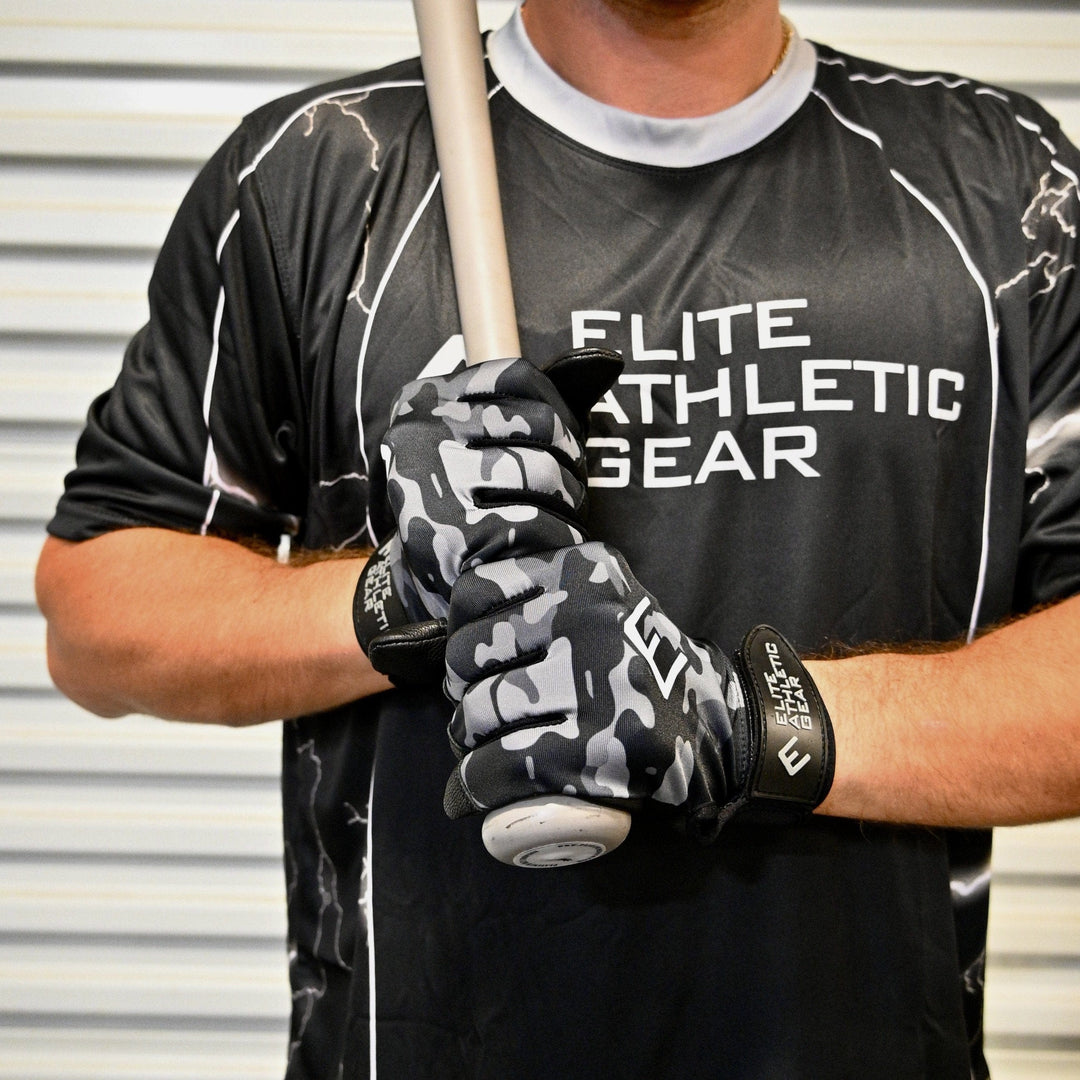 Elite Athletic Gear Batting Gloves Blackout Camo Batting Gloves