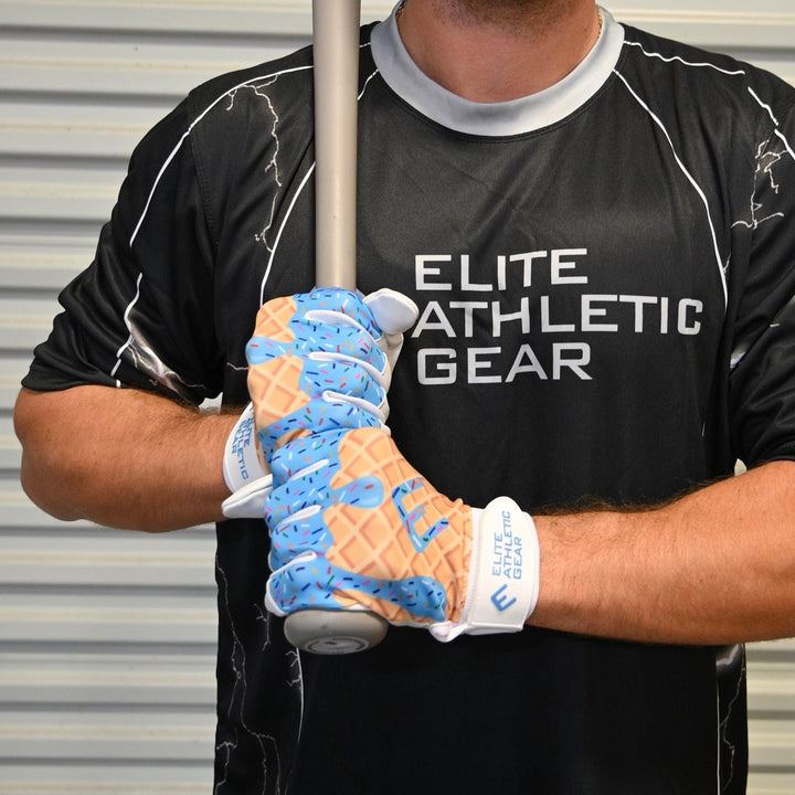 Elite Athletic Gear Batting Gloves Blue Ice Cream Batting Gloves