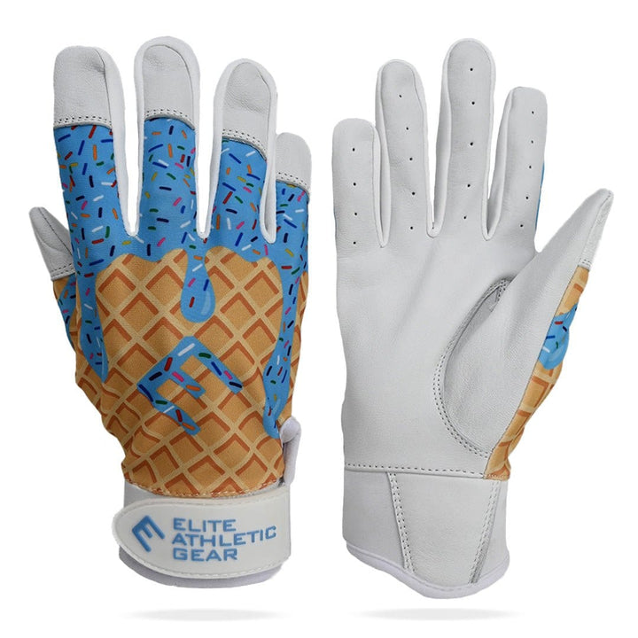 Elite Athletic Gear Batting Gloves Blue Ice Cream Batting Gloves