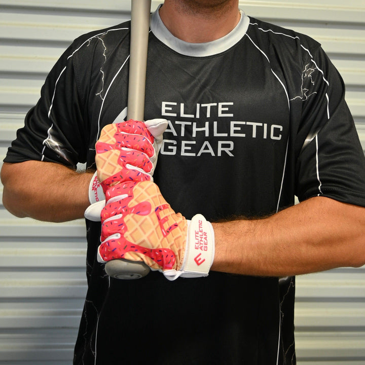 Elite Athletic Gear Batting Gloves Pink Ice Cream Batting Gloves